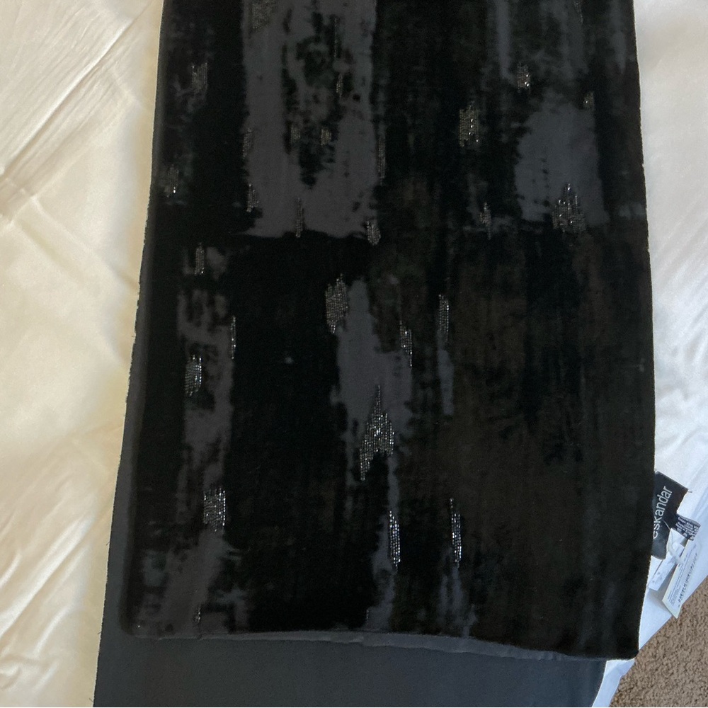 Eskandar Black Velvet Scarf